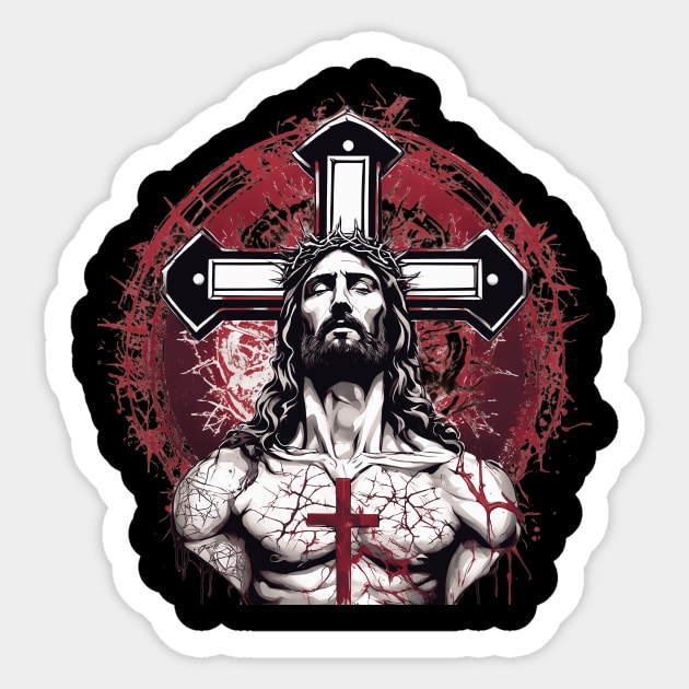 Jesus Christ the Judge of the Living and the Dead Sticker by animegirlnft